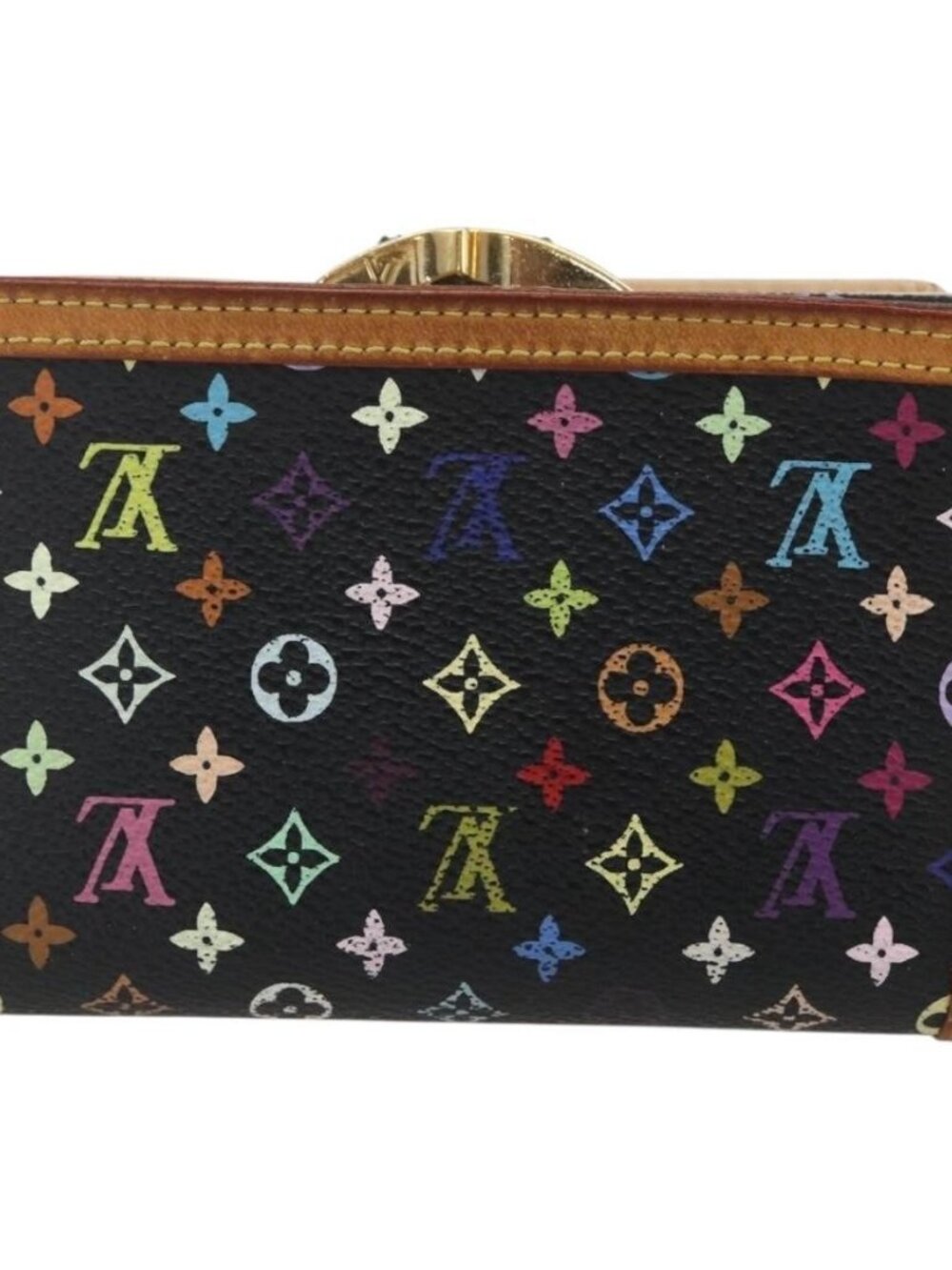 LOUIS VUITTON Multicolor Portefeuille Viennois Wallet Black M92988 Auth am10211 - Picture 3 of 16